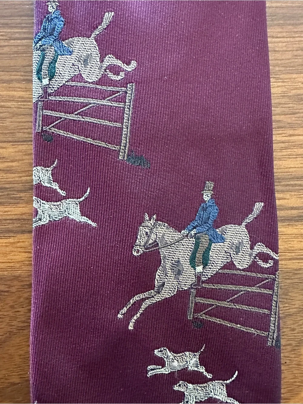 Robert Talbott Burgundy Equestrian Silk Tie - Classic Pattern